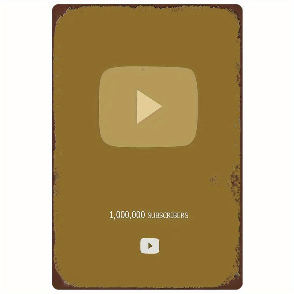 Office Youtuber - علامة معدنية ريترو 2D مسطحة يوتيوب