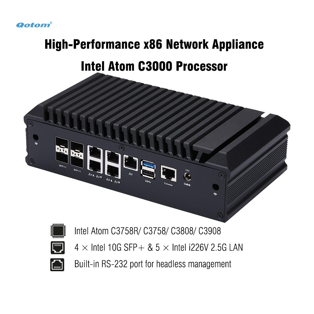 Thin Client Mini Pc - كمبيوتر مصغر Q20300G9 بمعالج Atom C3000،