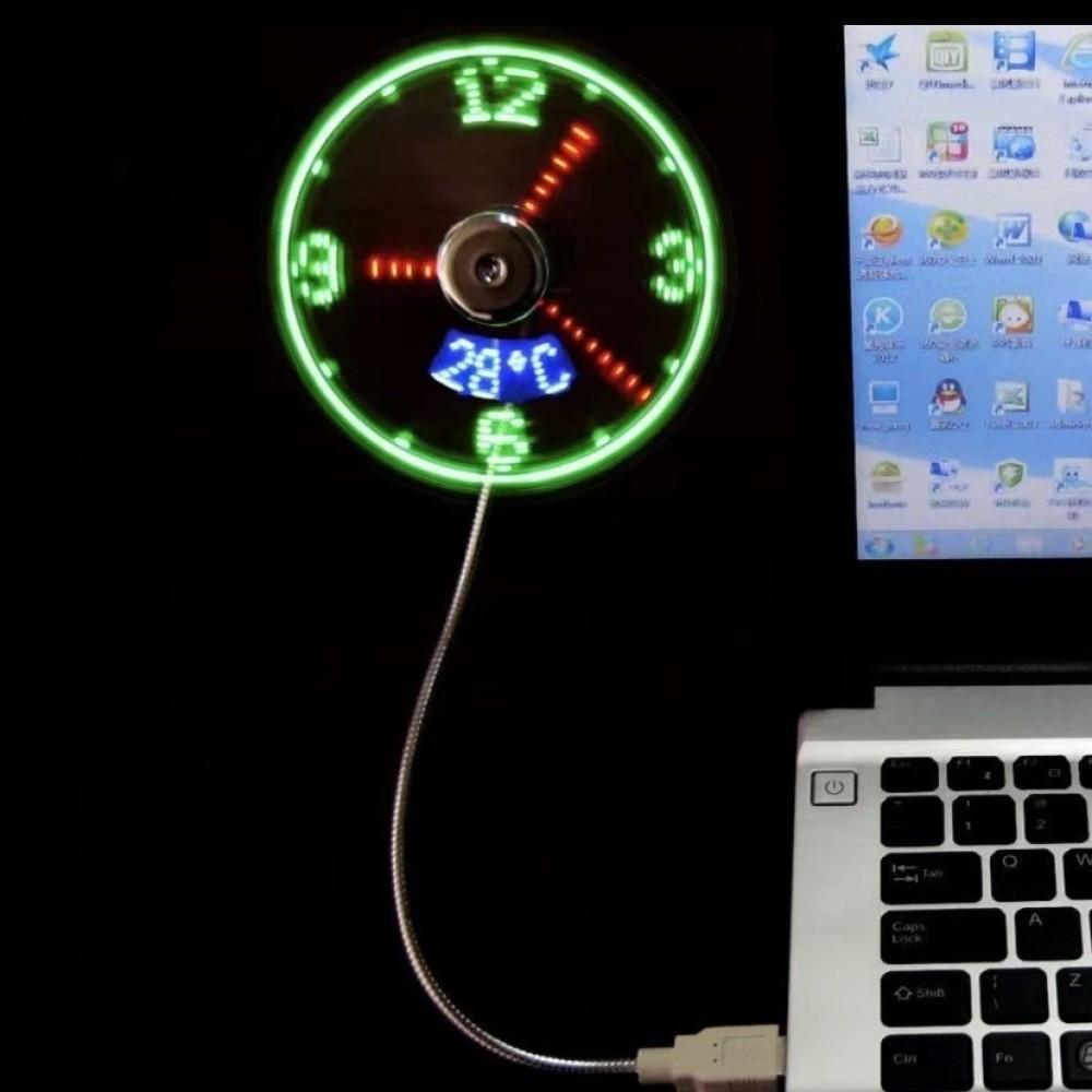 مروحة ساعة LED مخصصة تعمل عبر  - مراجعة Office Tech And Gadgets وسعره